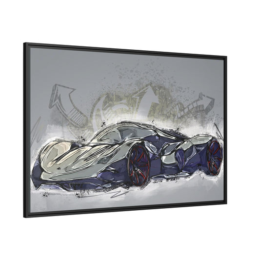 Car Matte Canvas, Black Frame