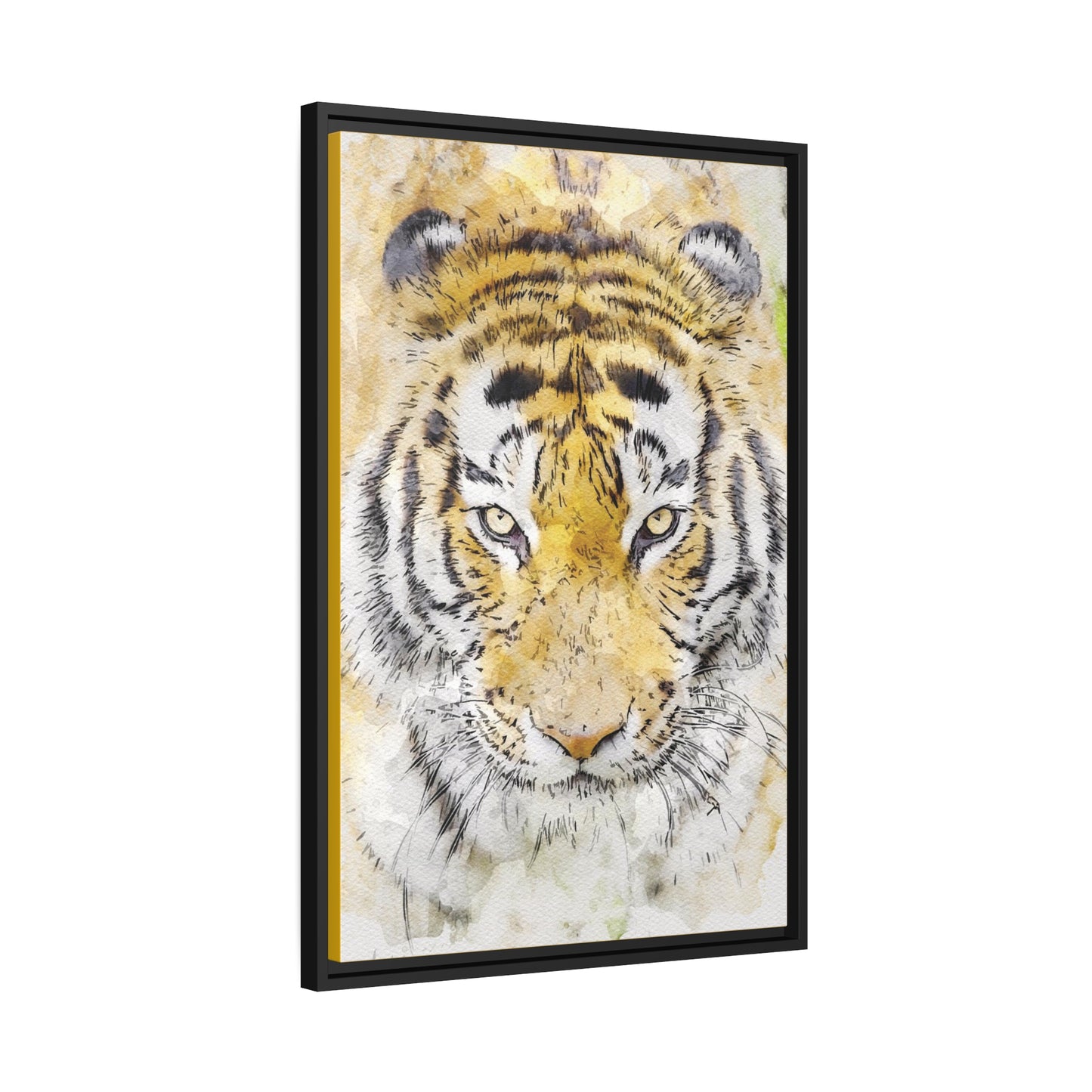 Tiger Matte Canvas, Black Frame