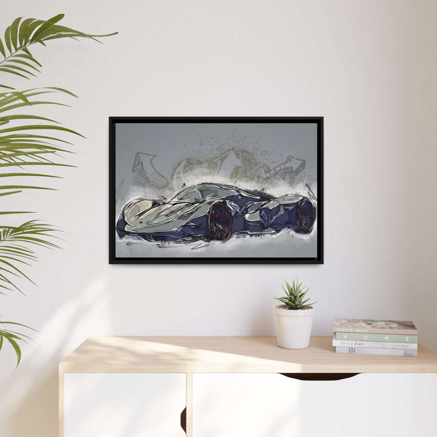 Car Matte Canvas, Black Frame
