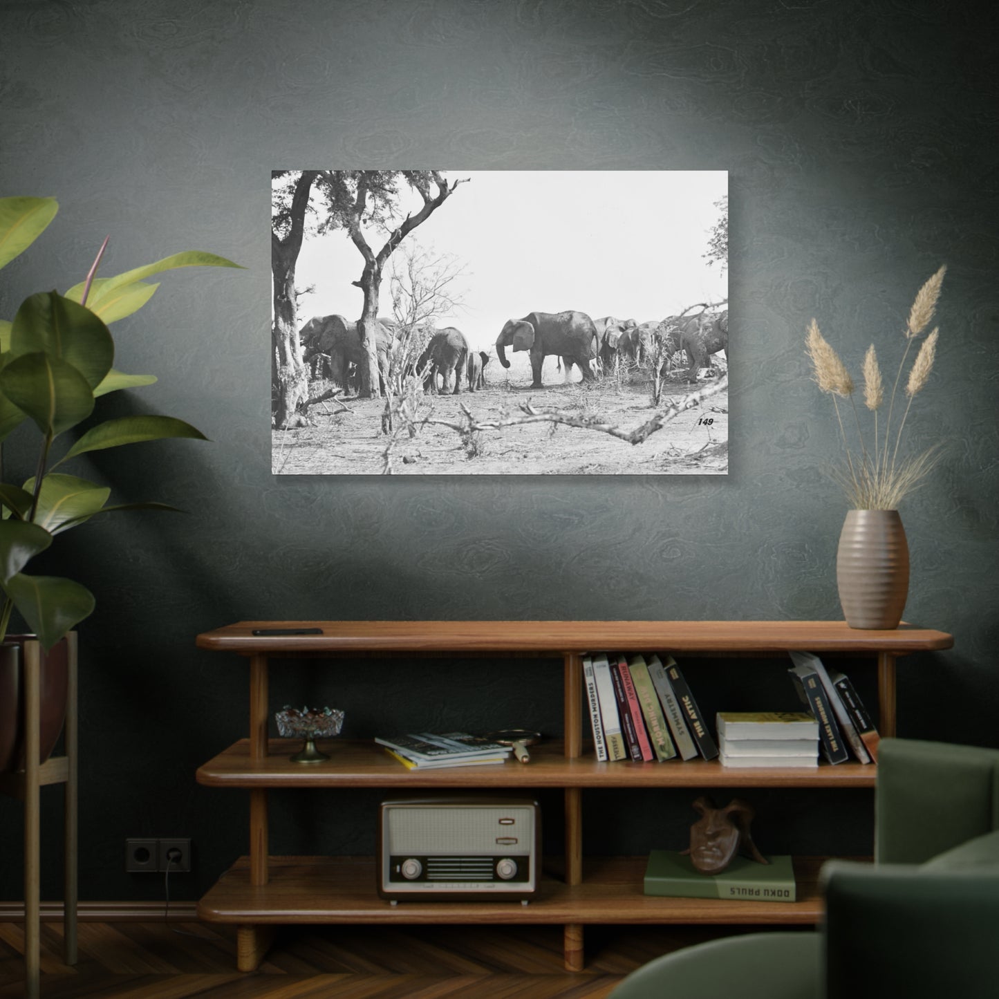 Elephants Matte Canvas, Stretched, 1.25"