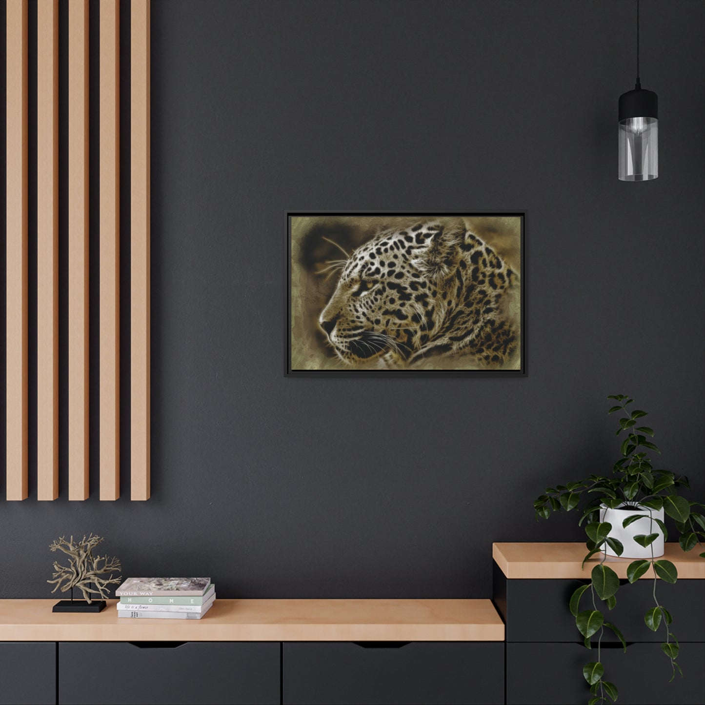 Jaguar Matte Canvas, Black Frame