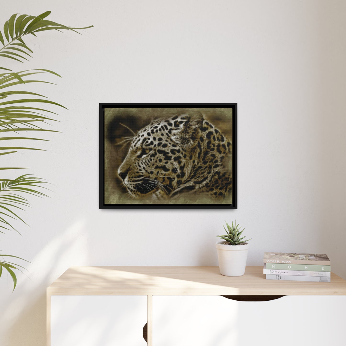 Jaguar Matte Canvas, Black Frame