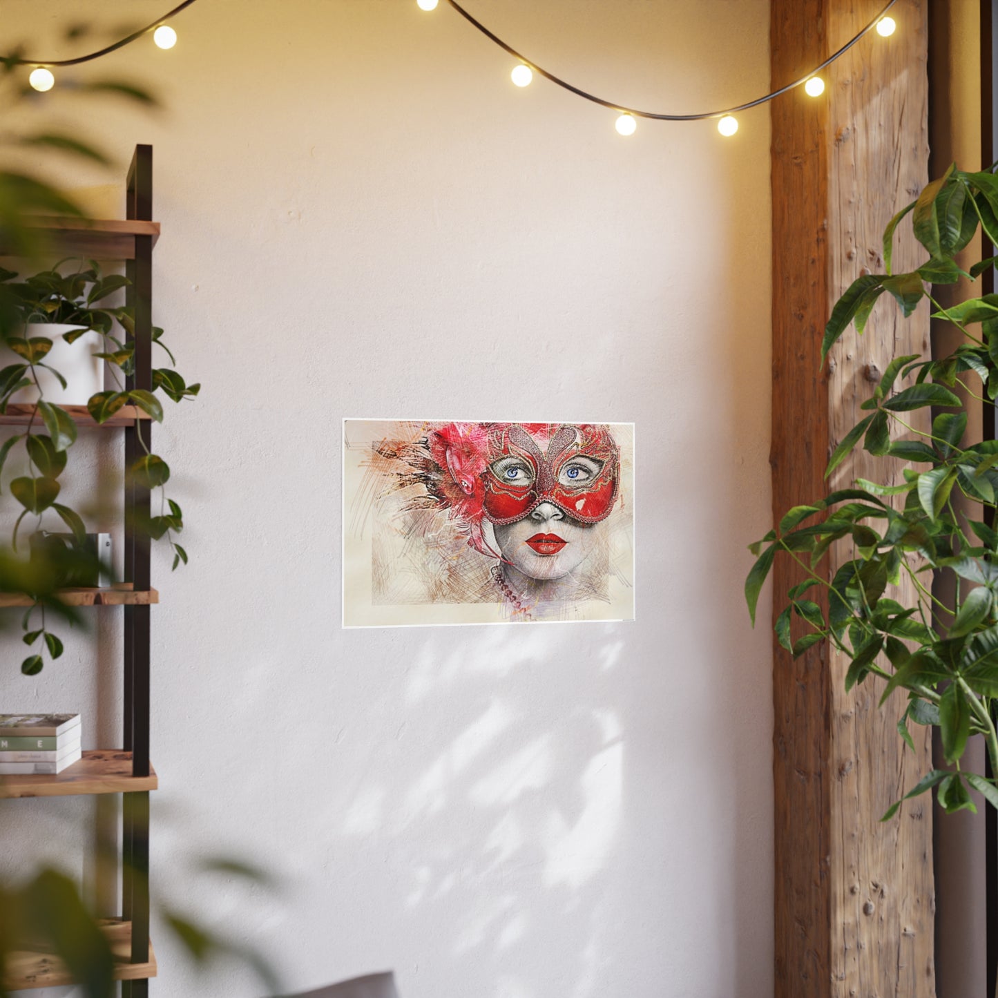 Woman Mask Carnival Photo Art Paper Posters