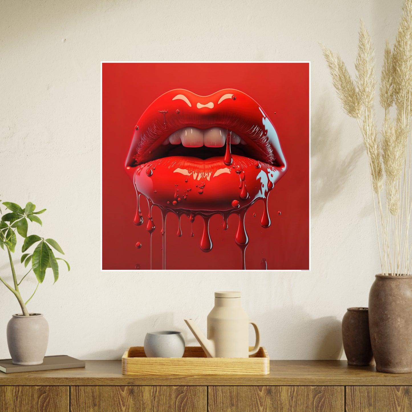 Bloody Lips Photo Art Paper Posters