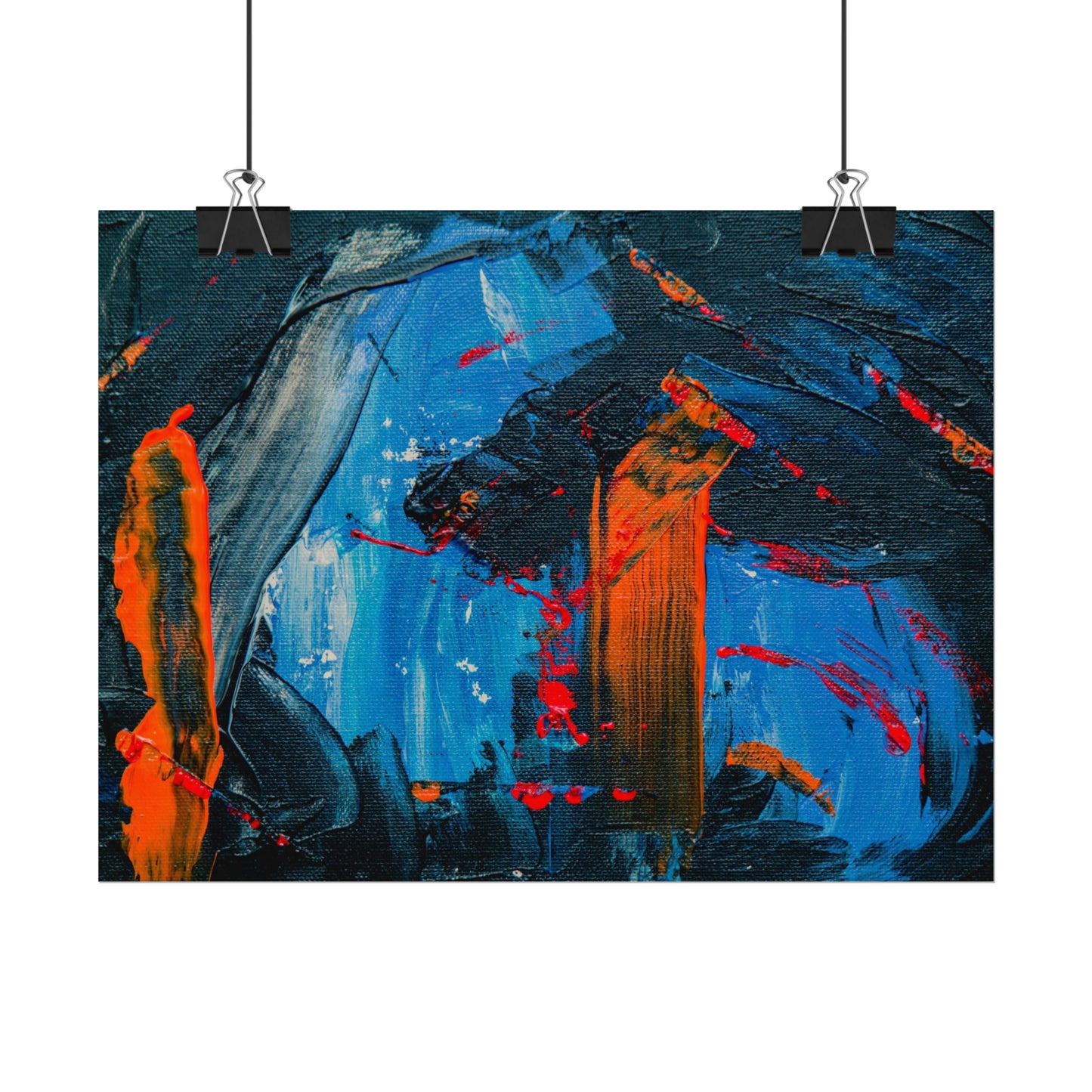 Red and blue splash Rolled Posters