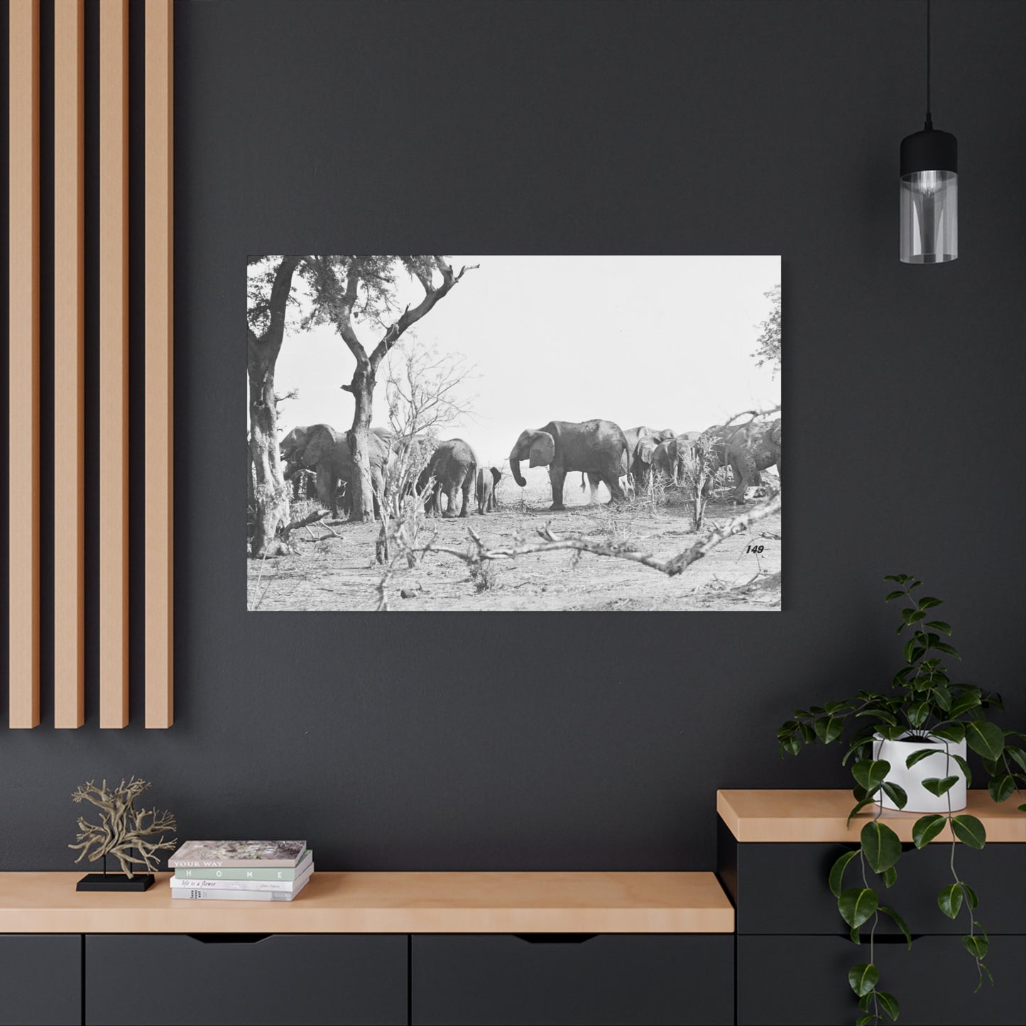 Elephants Matte Canvas, Stretched, 1.25"