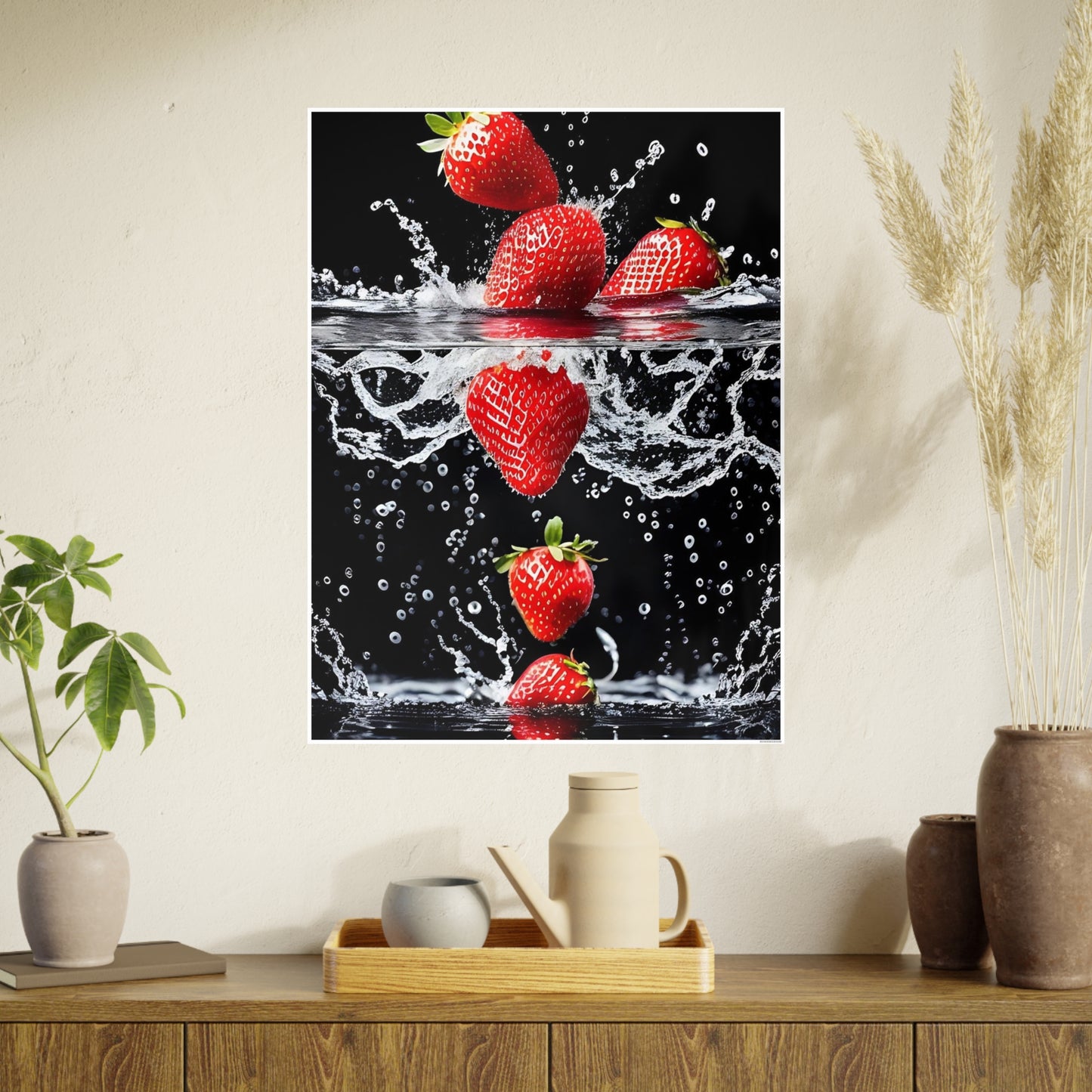 Strawberries AI Gen Photo Art Paper Posters