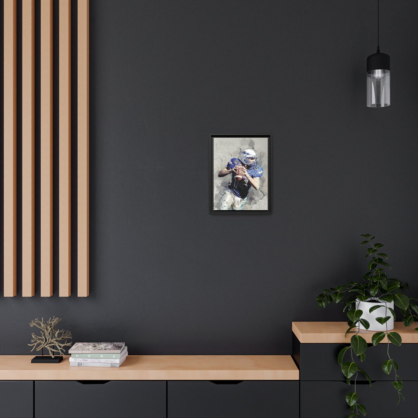Quarterback Matte Canvas, Black Frame