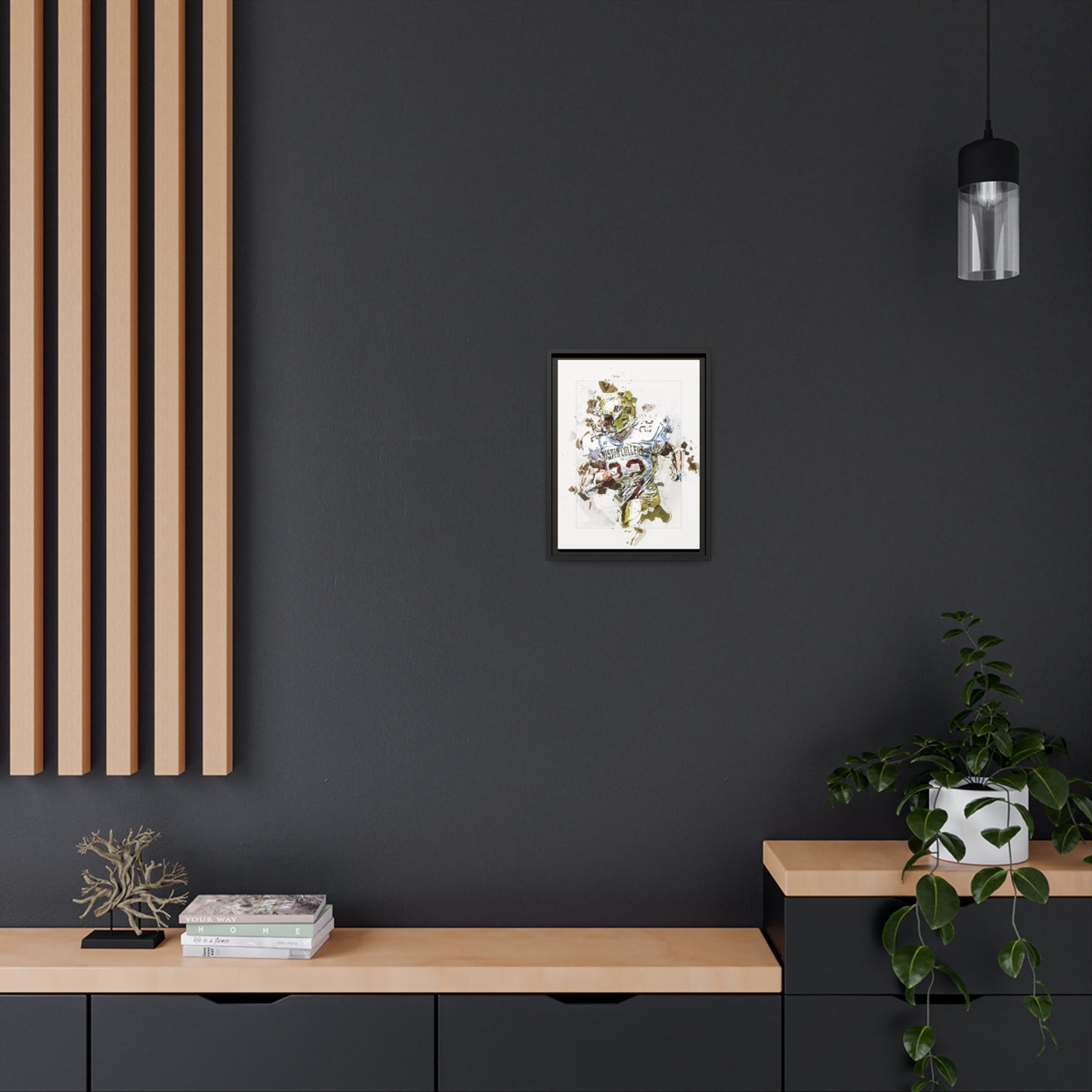 Football Matte Canvas, Black Frame