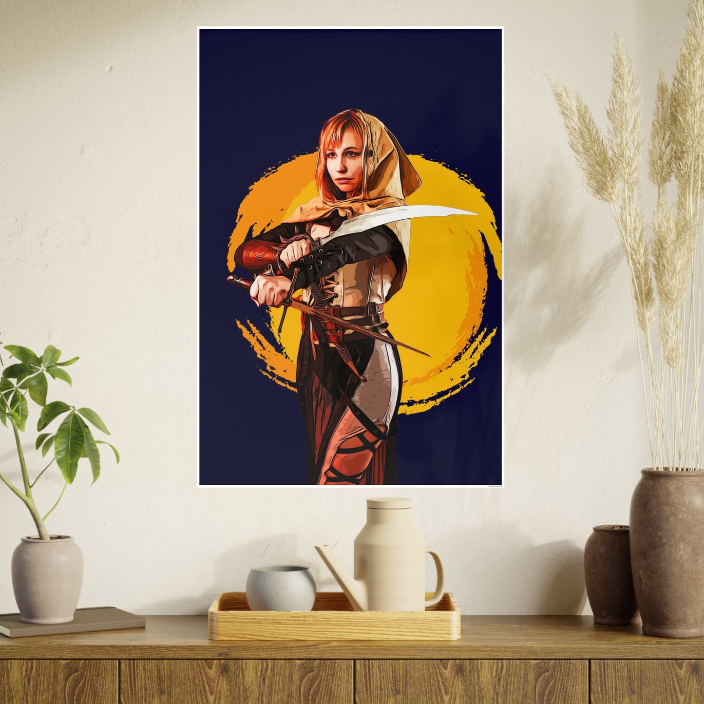 Cosplay Woman Warrior Photo Art Paper Posters