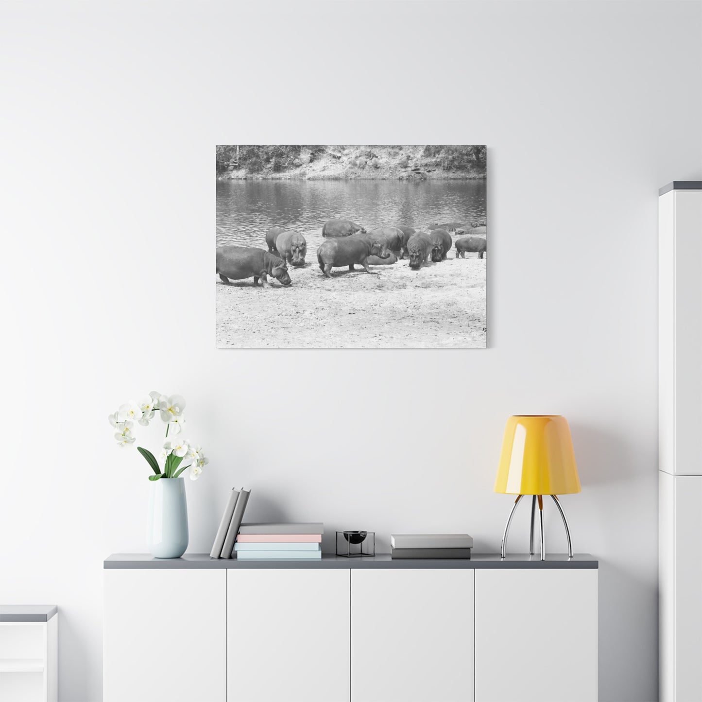 Hippopotamus Matte Canvas, Stretched, 1.25"
