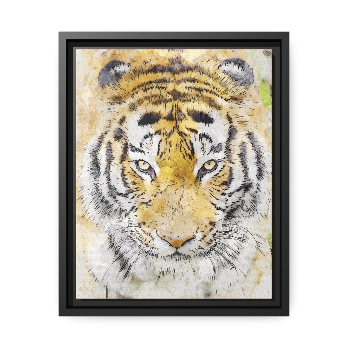 Tiger Matte Canvas, Black Frame