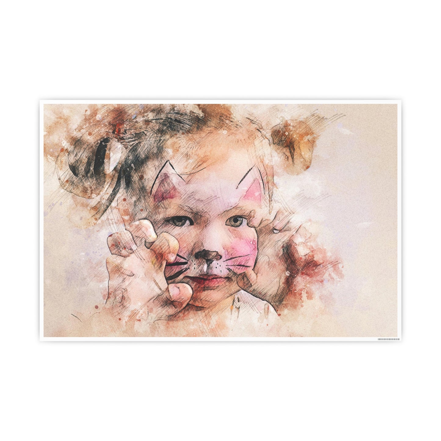 Baby Cat Girl Photo Art Paper Posters