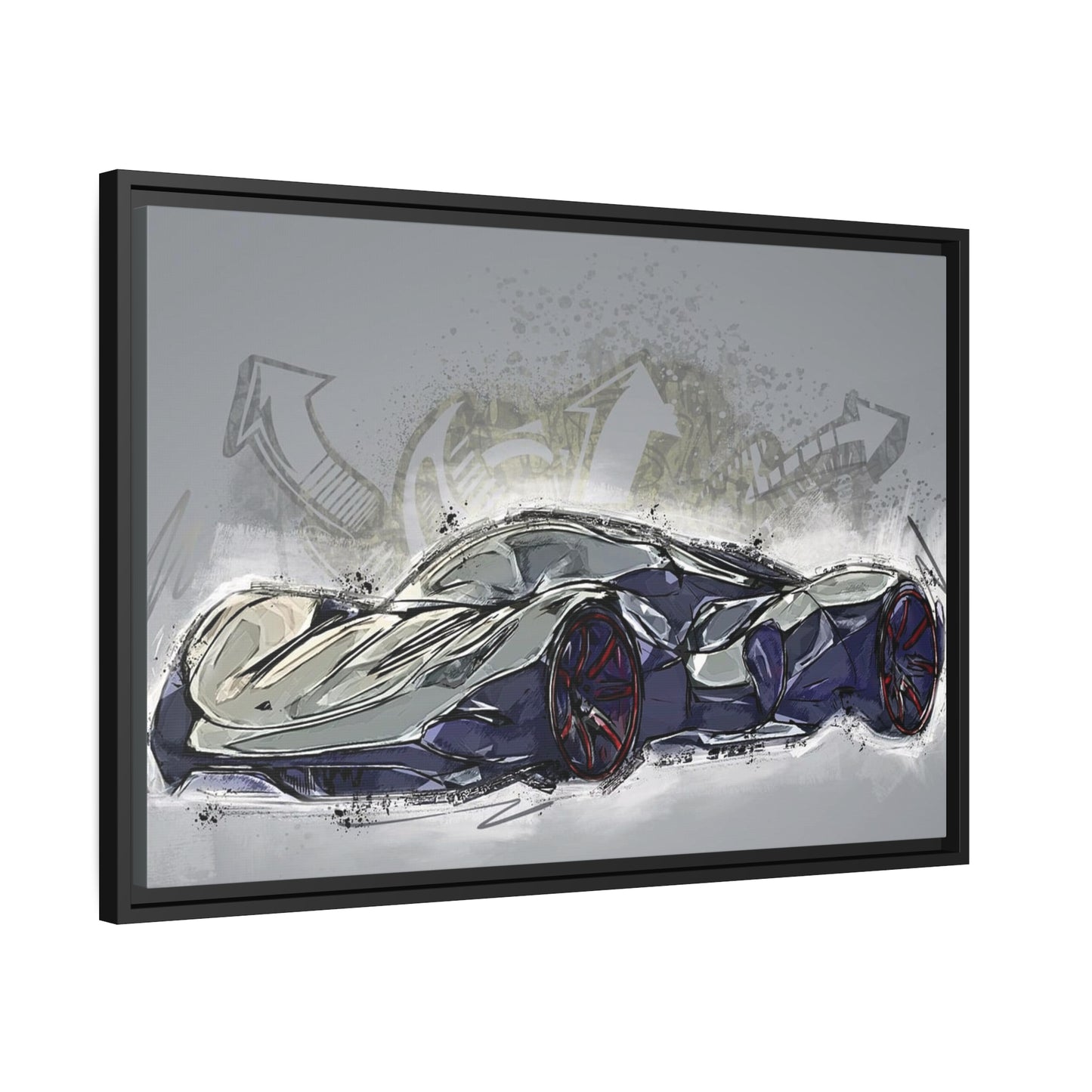 Car Matte Canvas, Black Frame