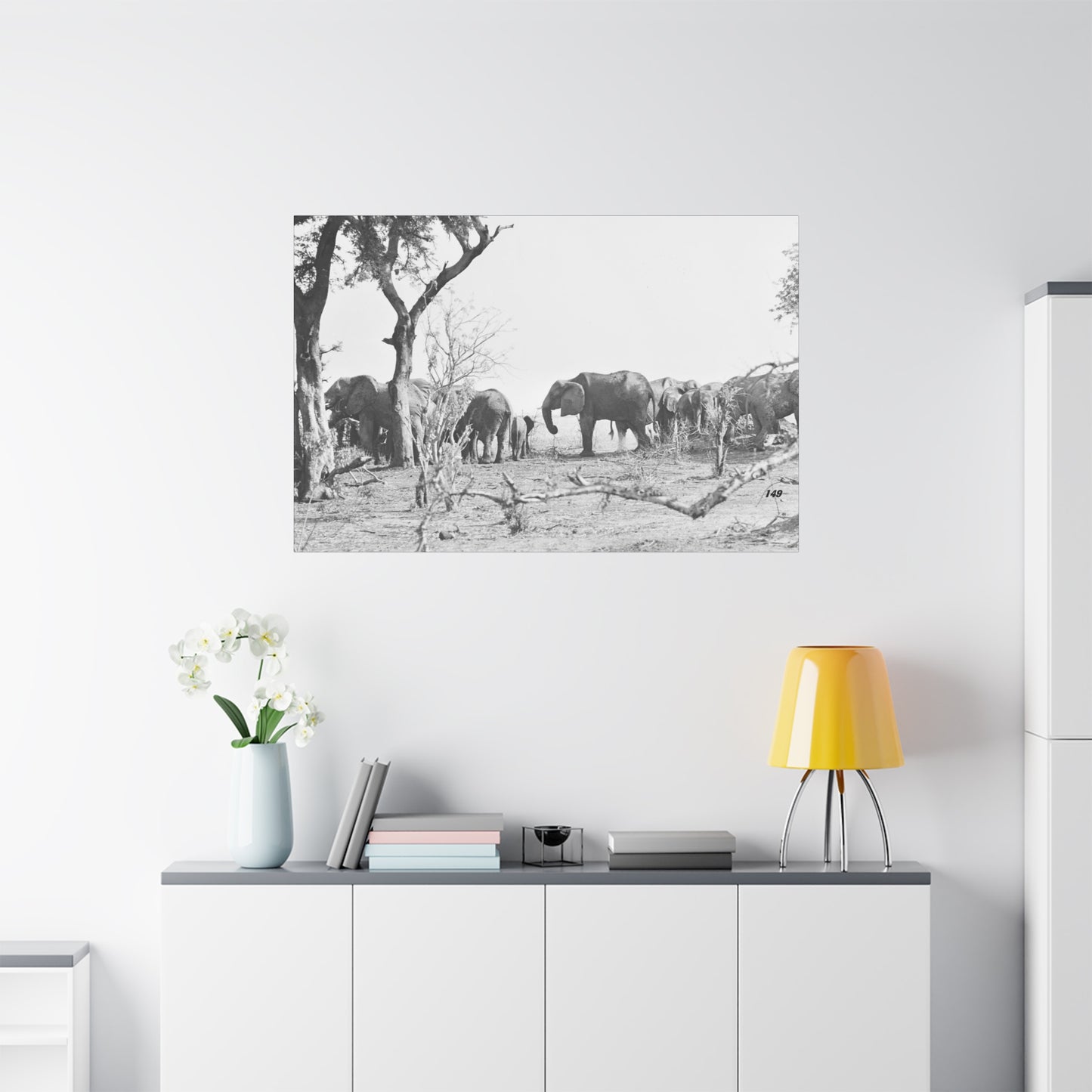 Elephants Matte Canvas, Stretched, 1.25"
