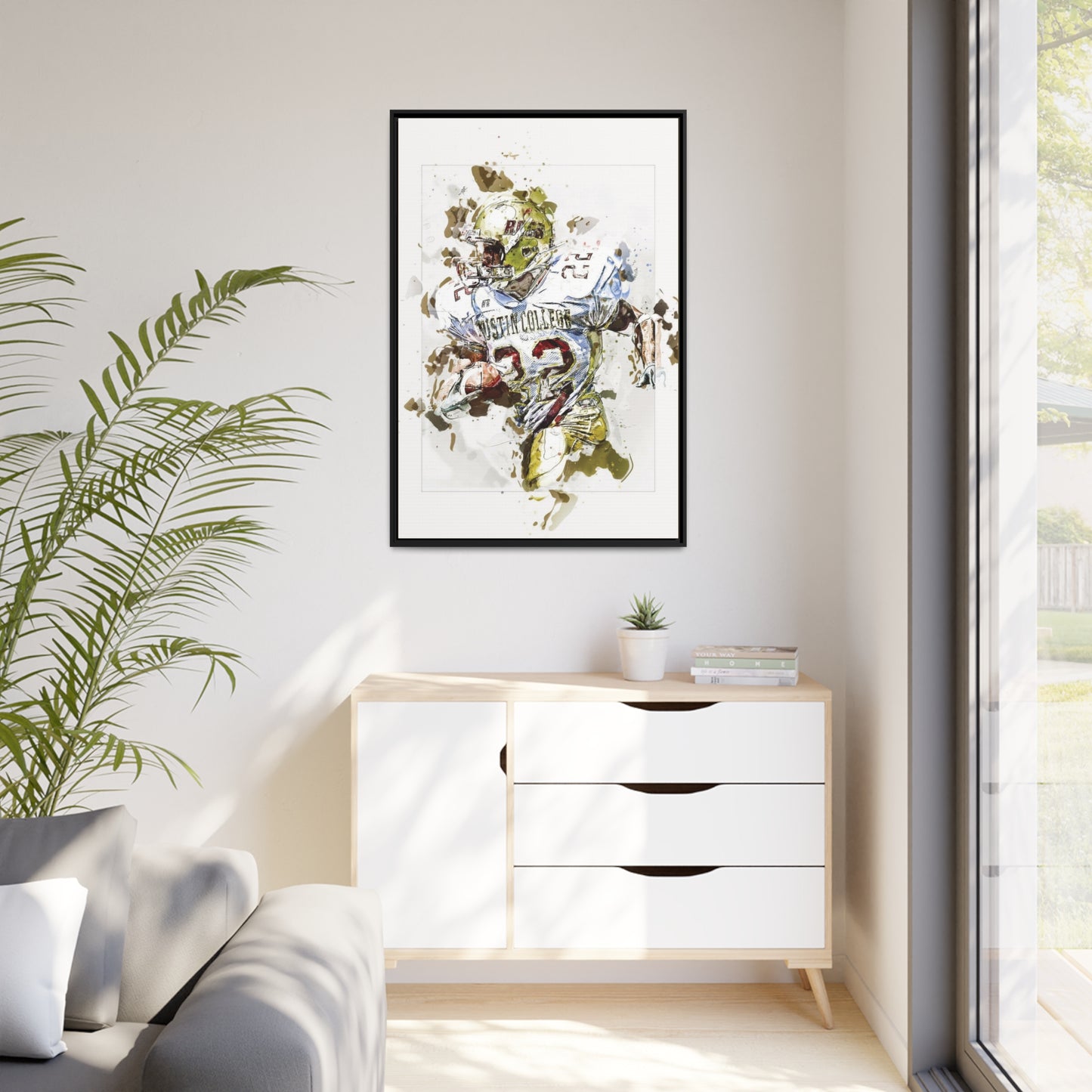 Football Matte Canvas, Black Frame