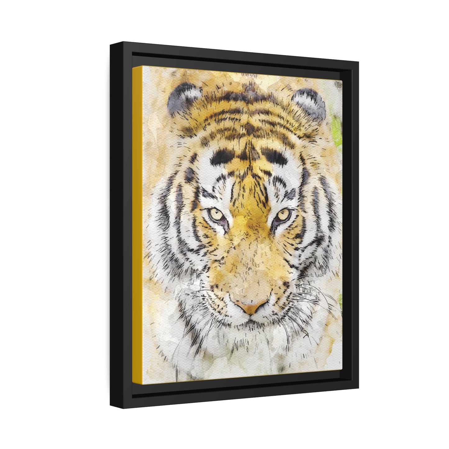 Tiger Matte Canvas, Black Frame