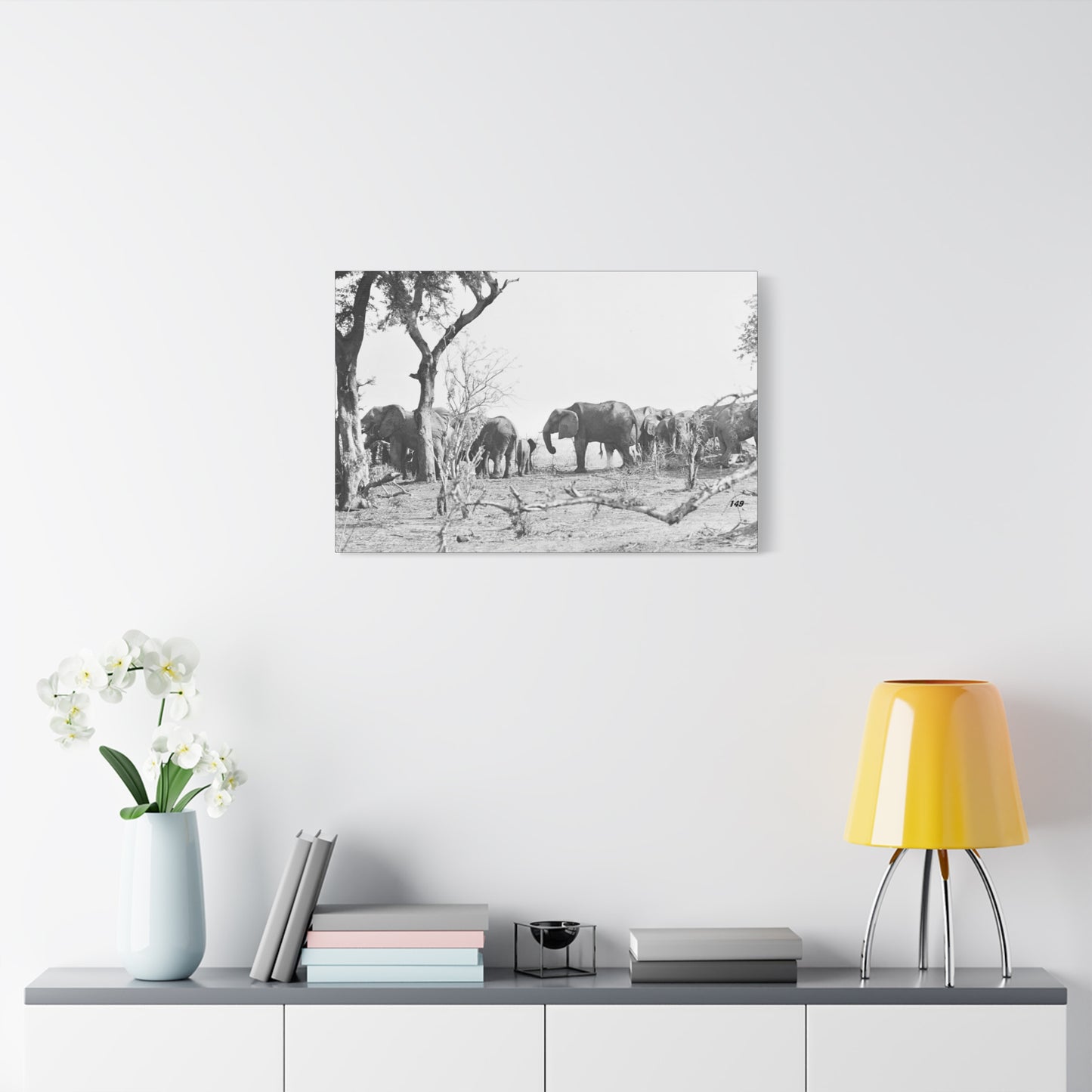 Elephants Matte Canvas, Stretched, 1.25"