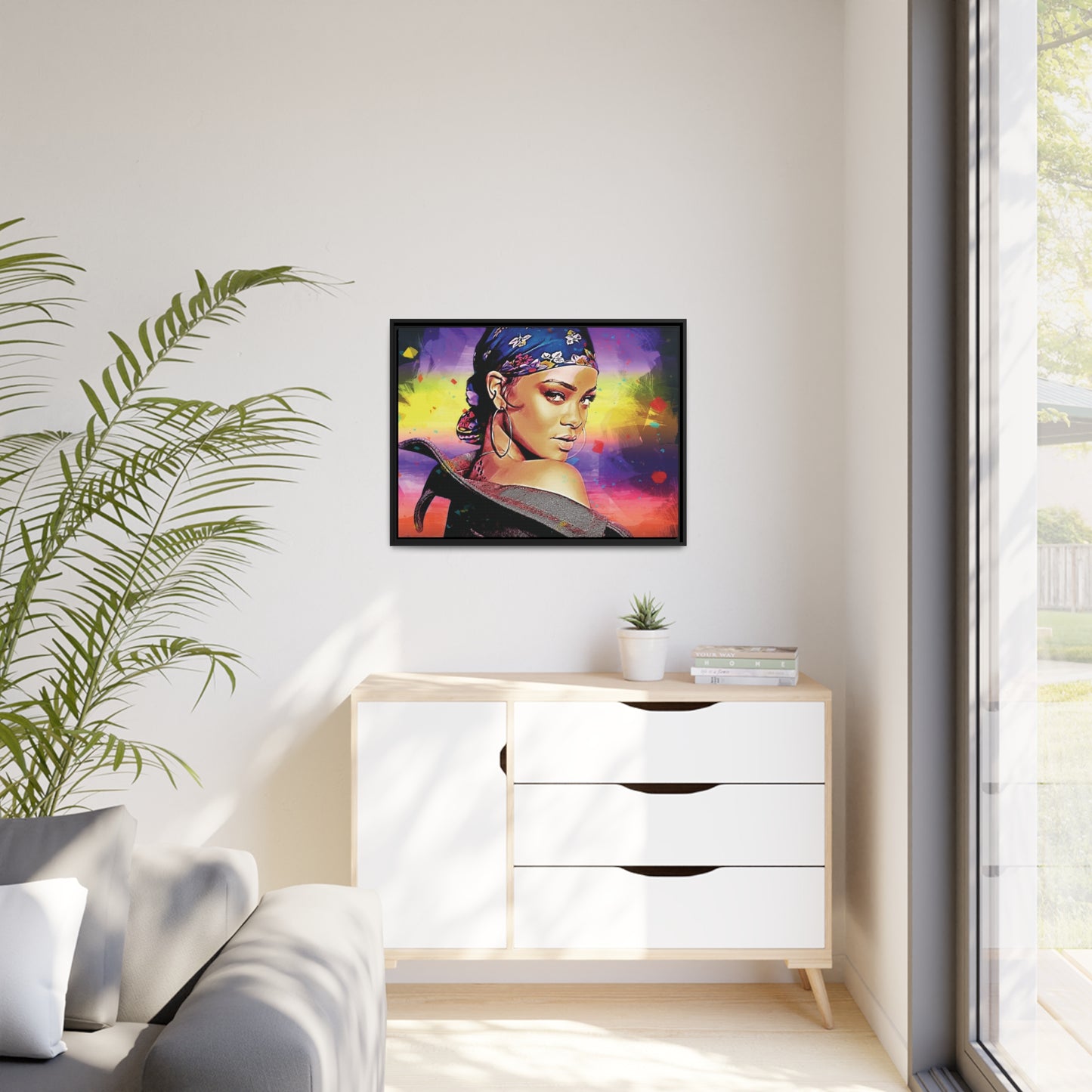 Woman Matte Canvas, Black Frame