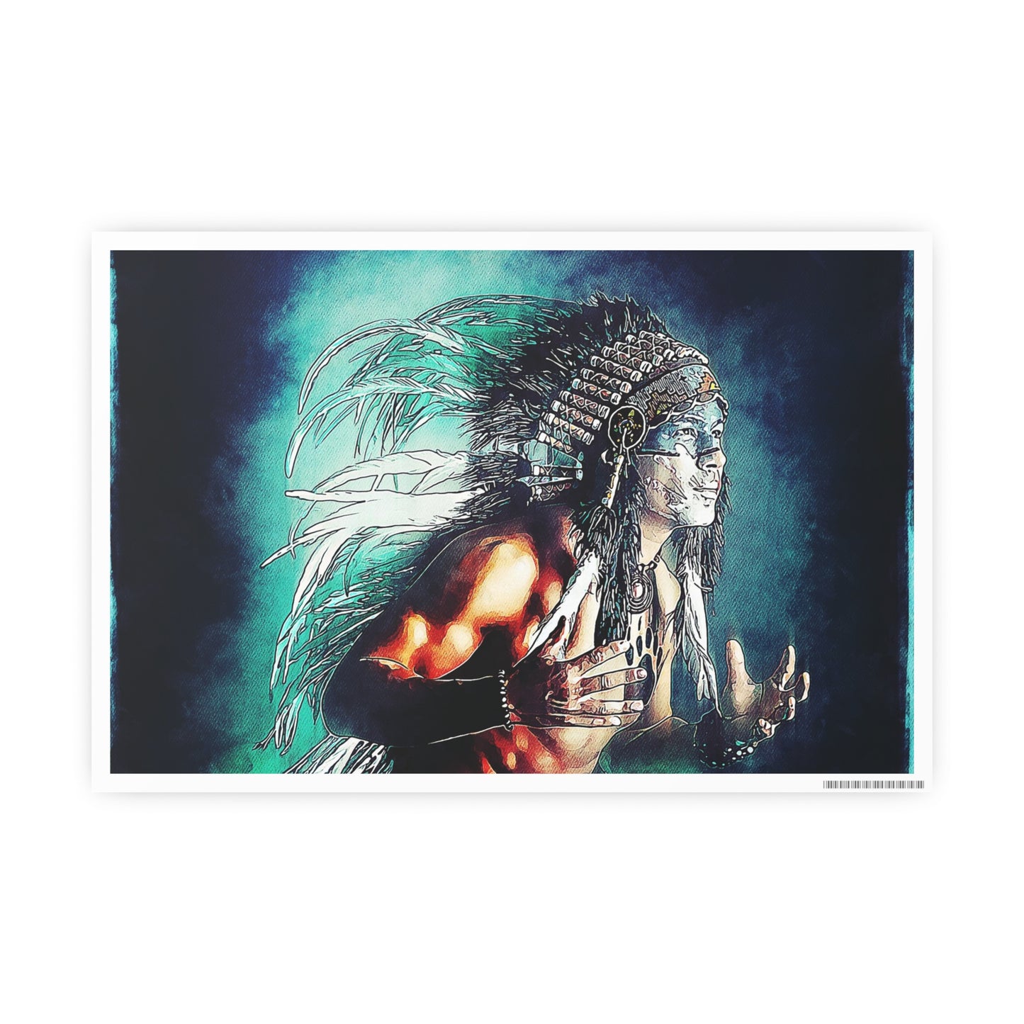 First Nation Man Photo Art Paper Posters