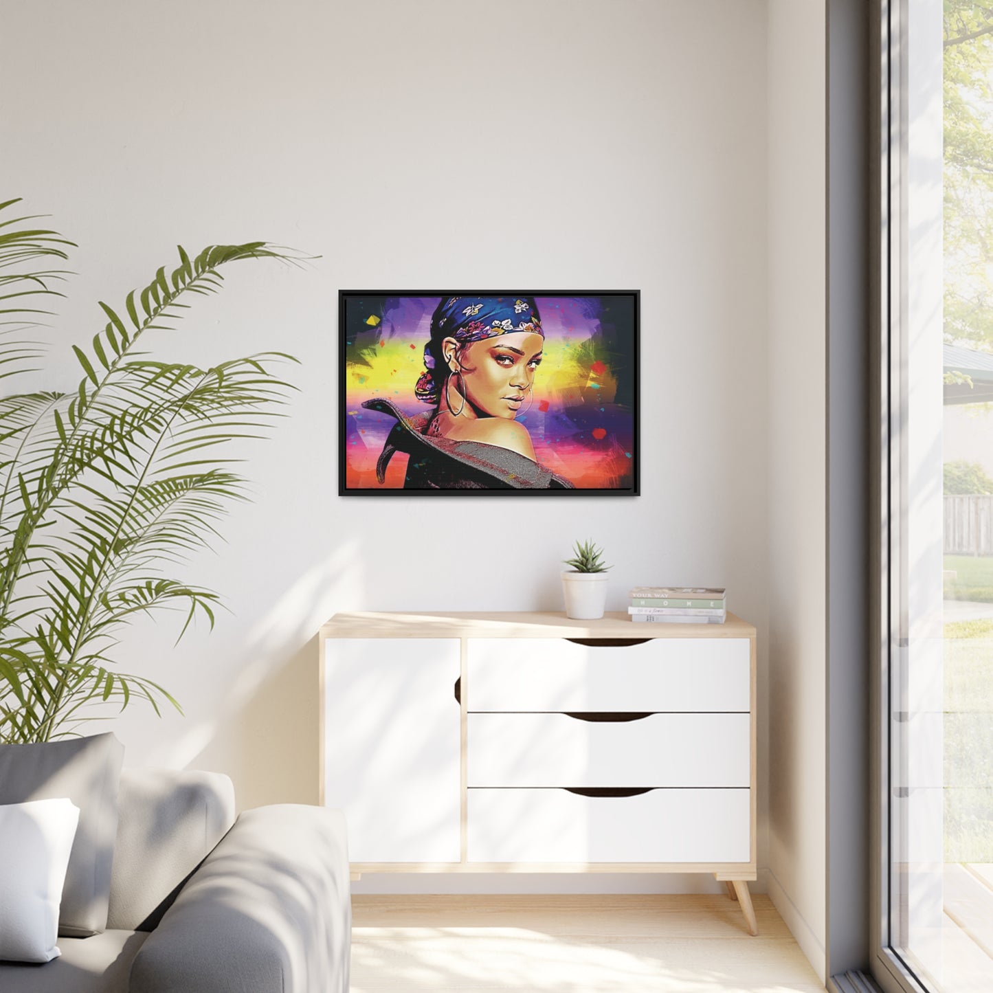 Woman Matte Canvas, Black Frame