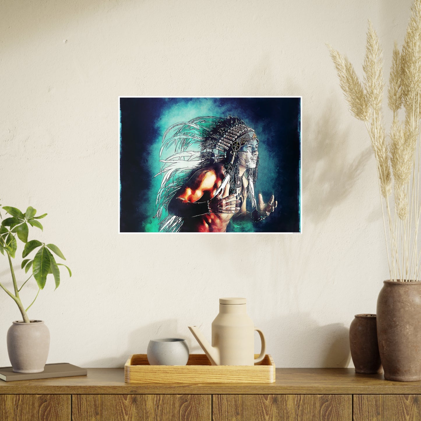 First Nation Man Photo Art Paper Posters