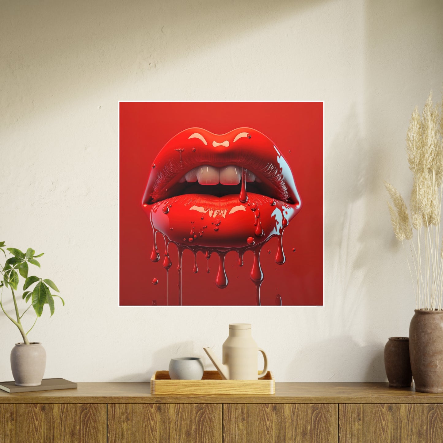 Bloody Lips Photo Art Paper Posters
