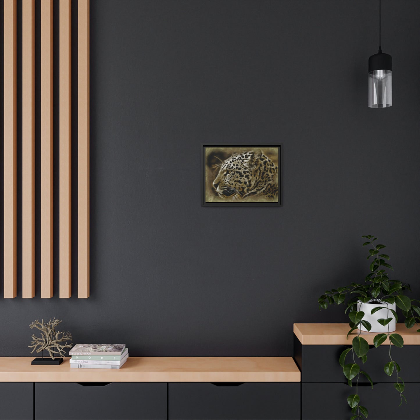 Jaguar Matte Canvas, Black Frame