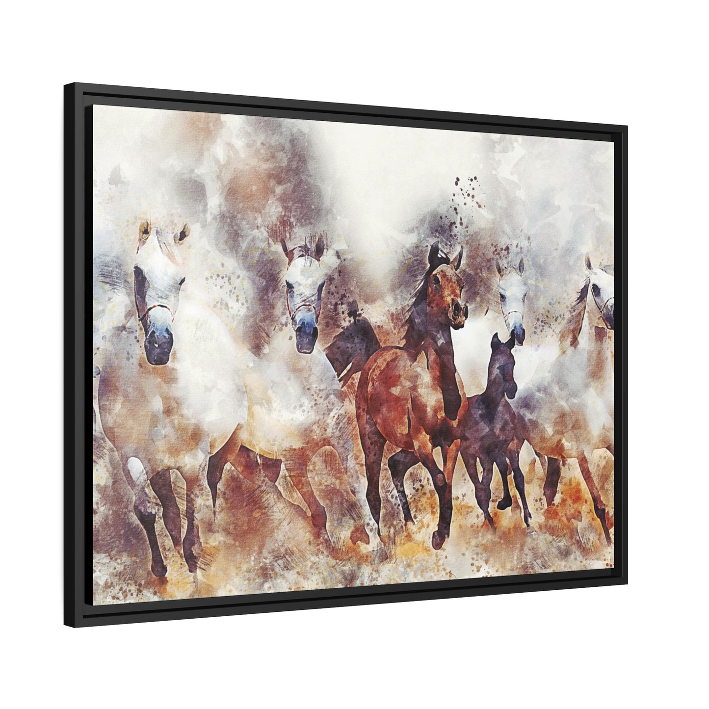 Horses Matte Canvas, Black Frame