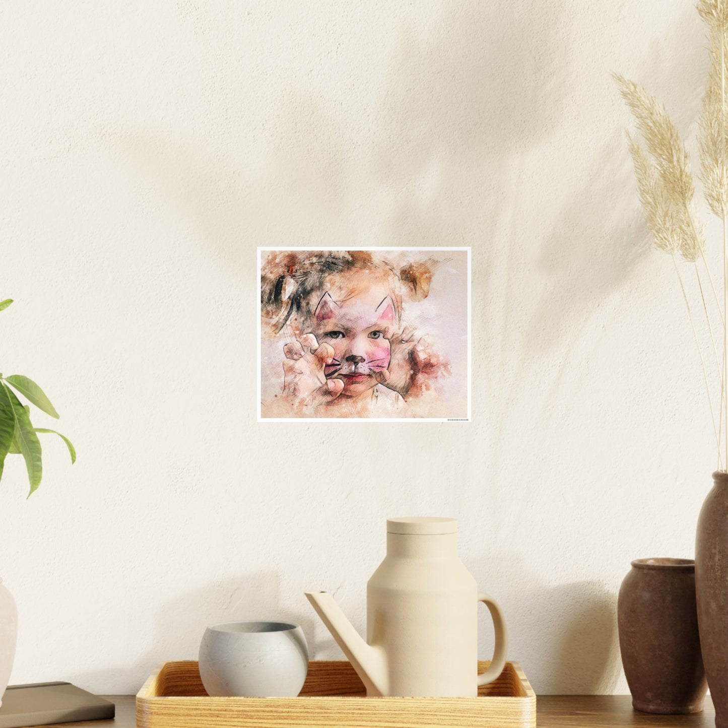 Baby Cat Girl Photo Art Paper Posters