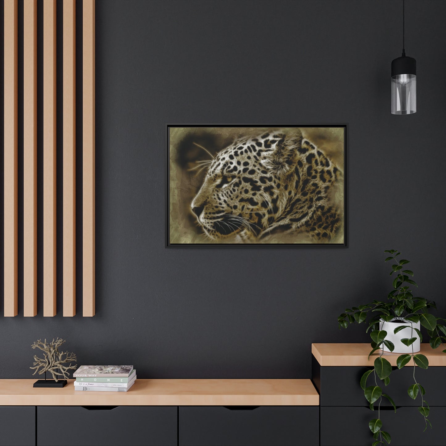 Jaguar Matte Canvas, Black Frame