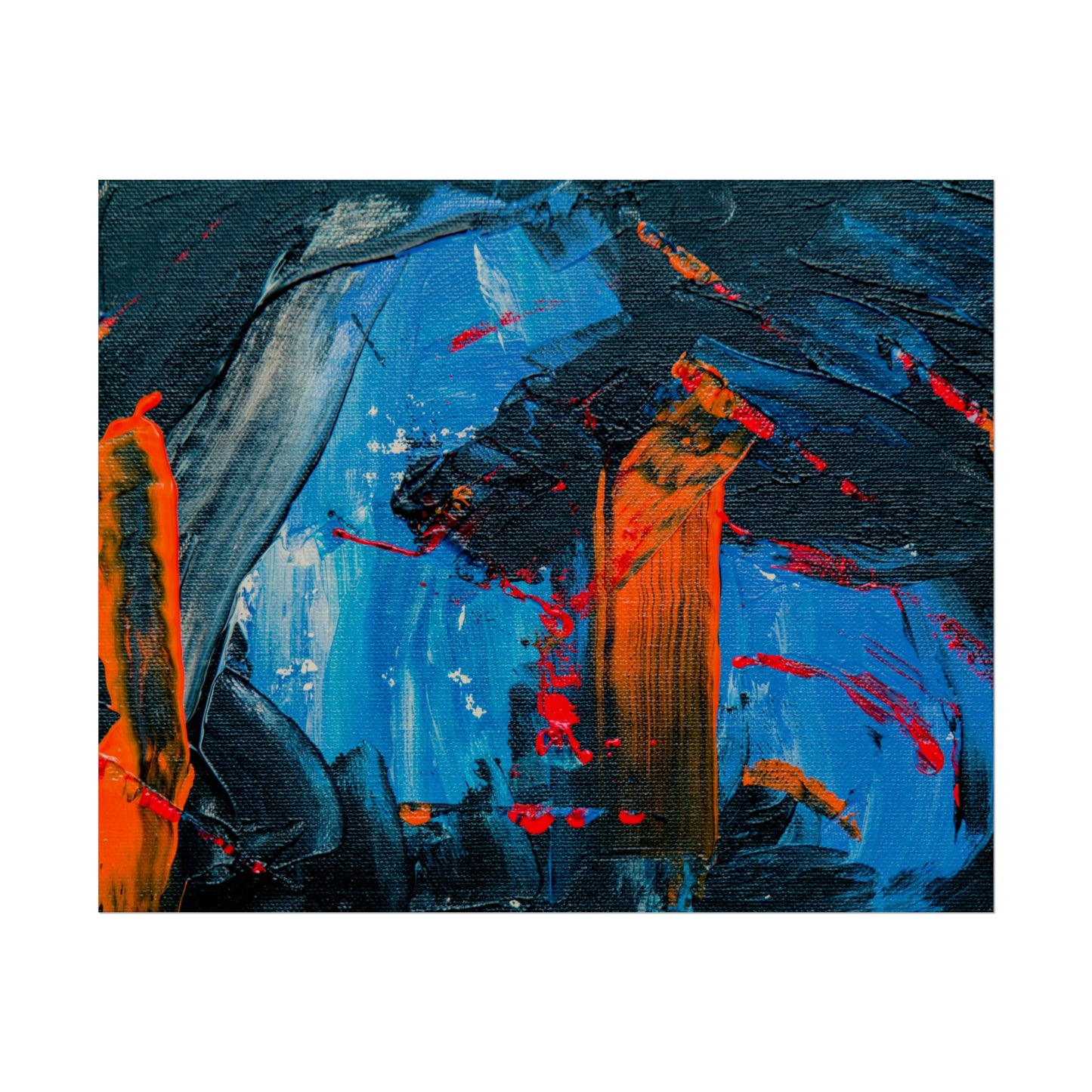 Red and blue splash Rolled Posters