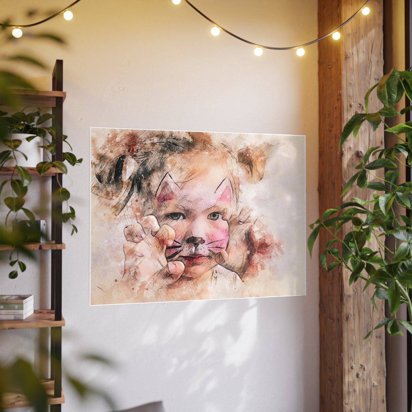 Baby Cat Girl Photo Art Paper Posters