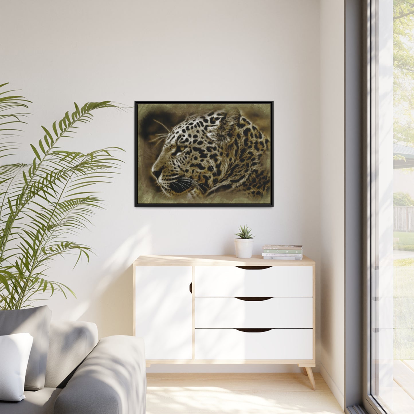Jaguar Matte Canvas, Black Frame