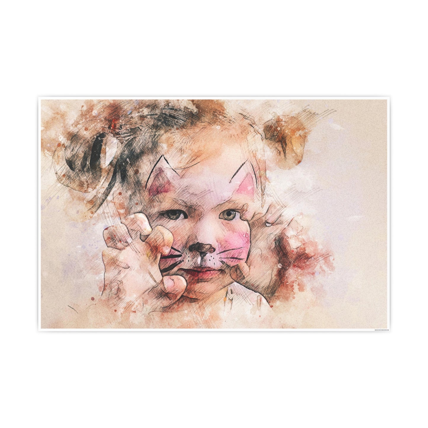Baby Cat Girl Photo Art Paper Posters