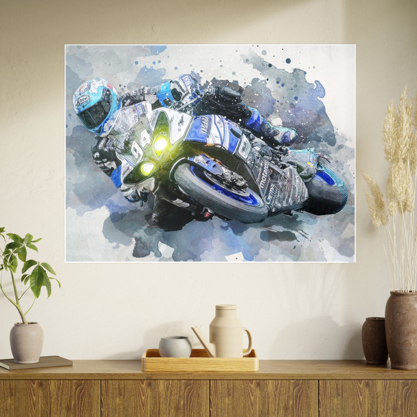 Motorcycle Race Photo Art Paper Posters