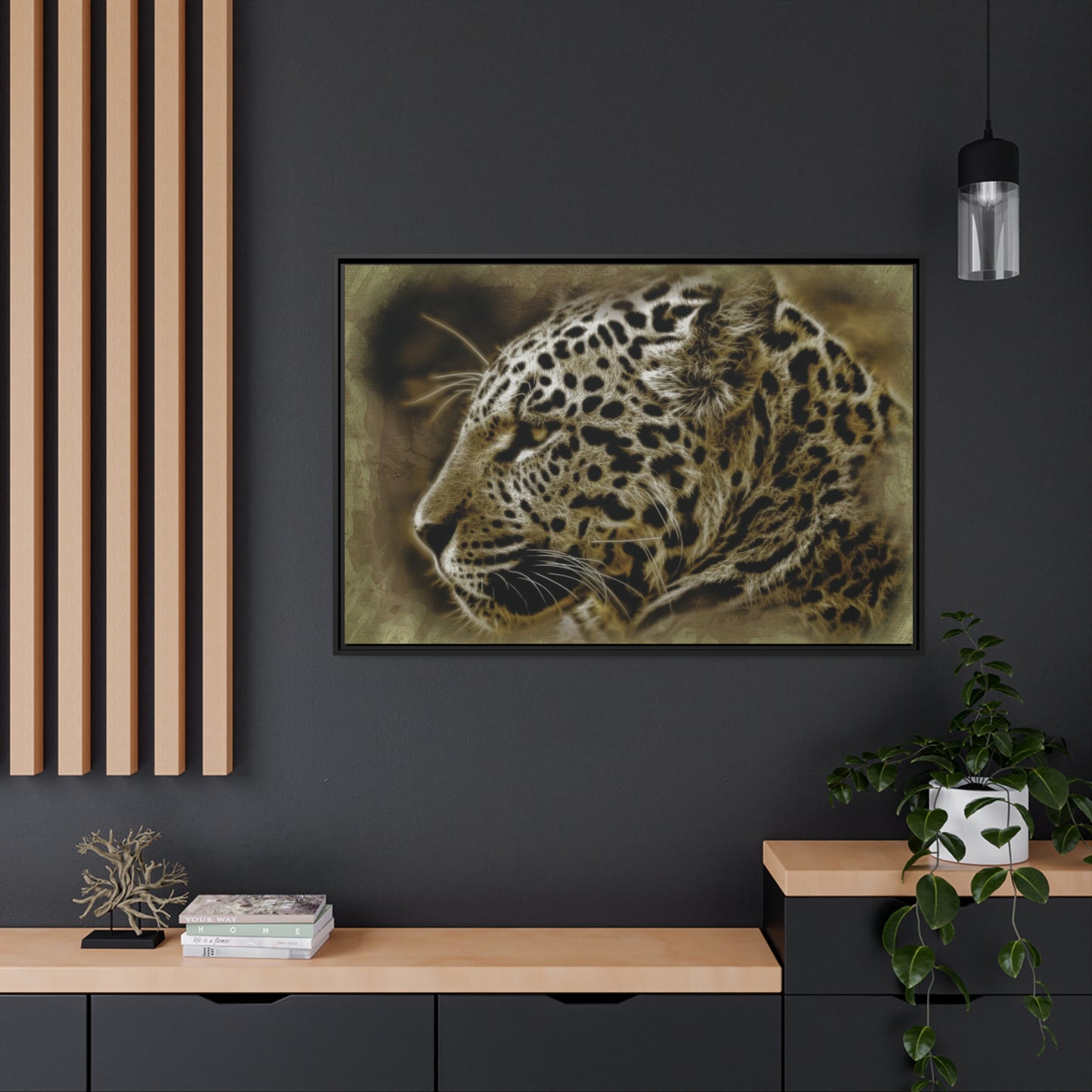 Jaguar Matte Canvas, Black Frame