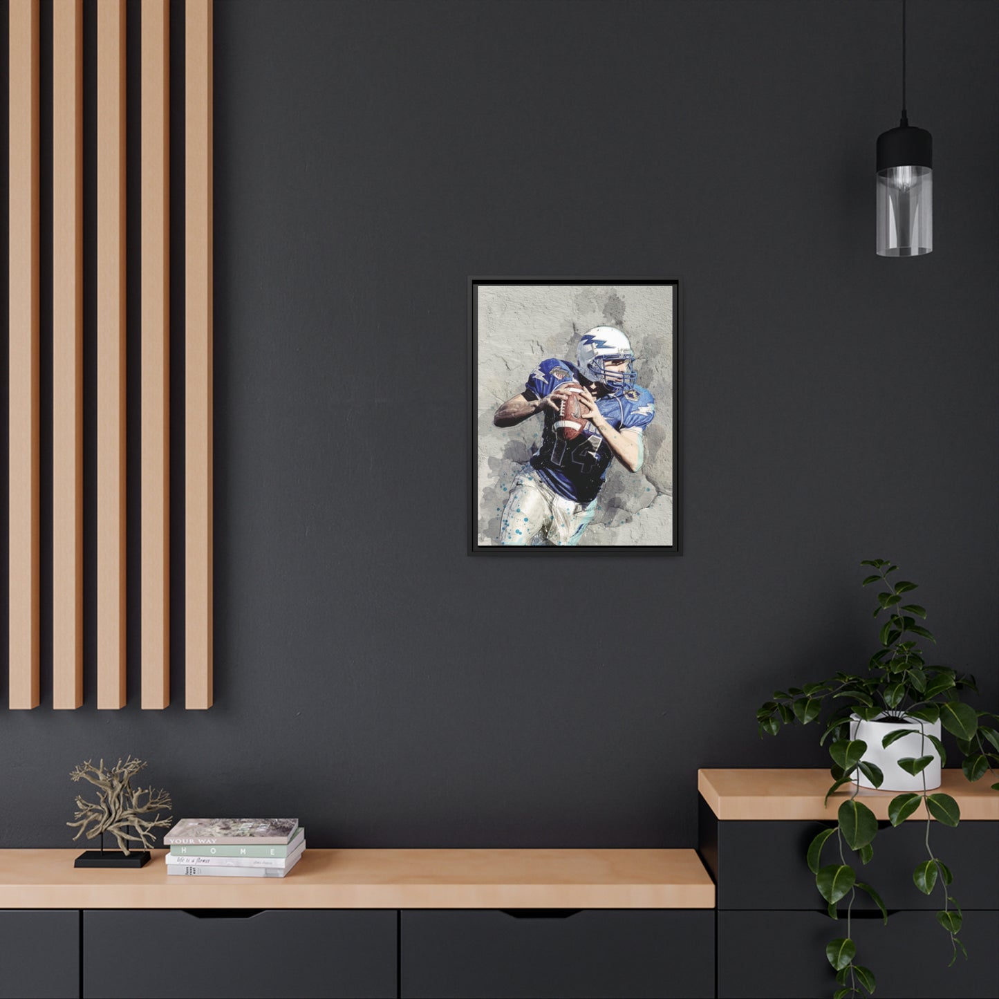 Quarterback Matte Canvas, Black Frame