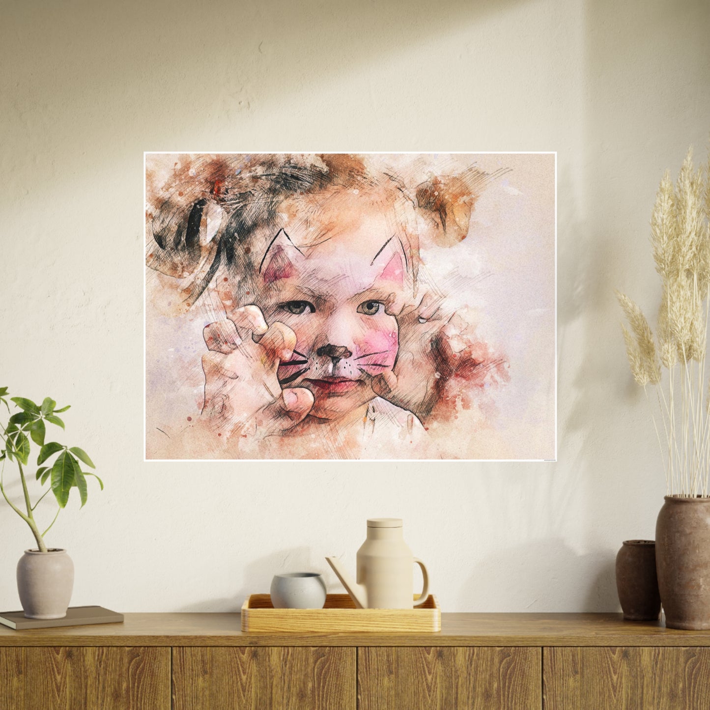 Baby Cat Girl Photo Art Paper Posters