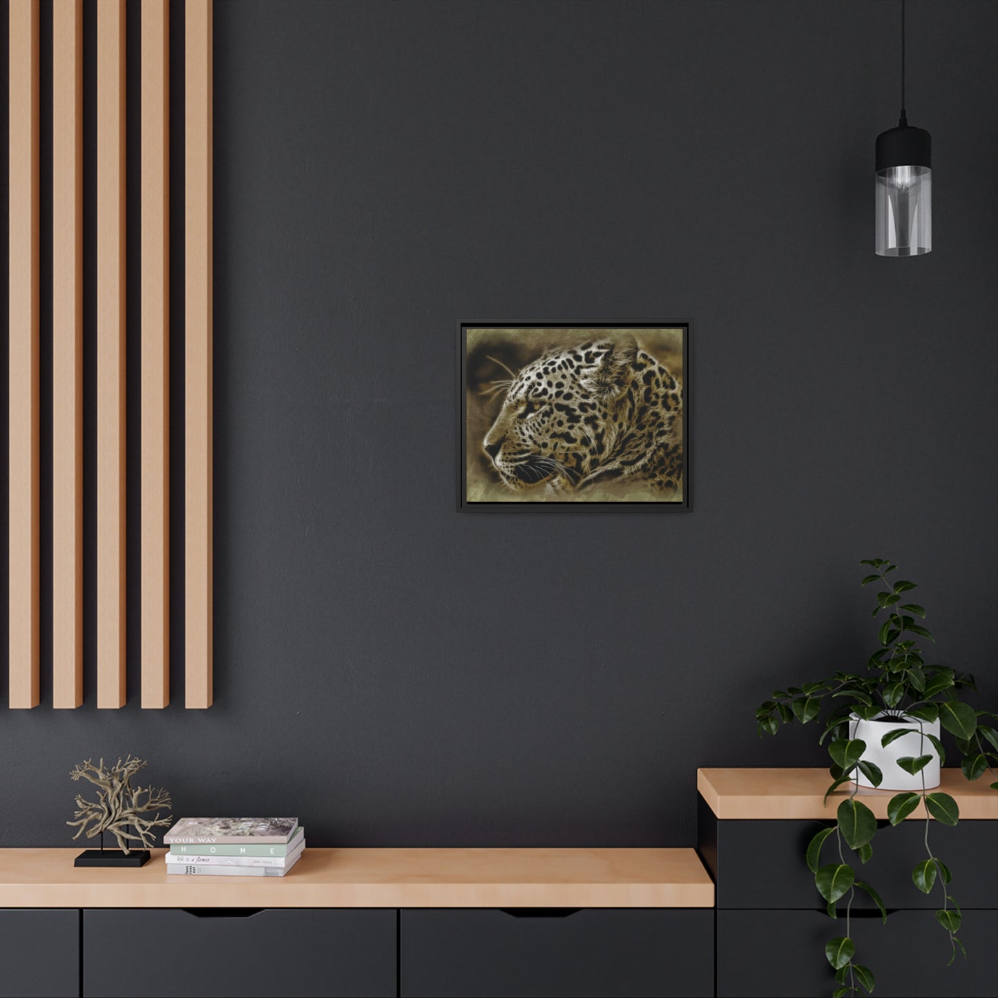 Jaguar Matte Canvas, Black Frame