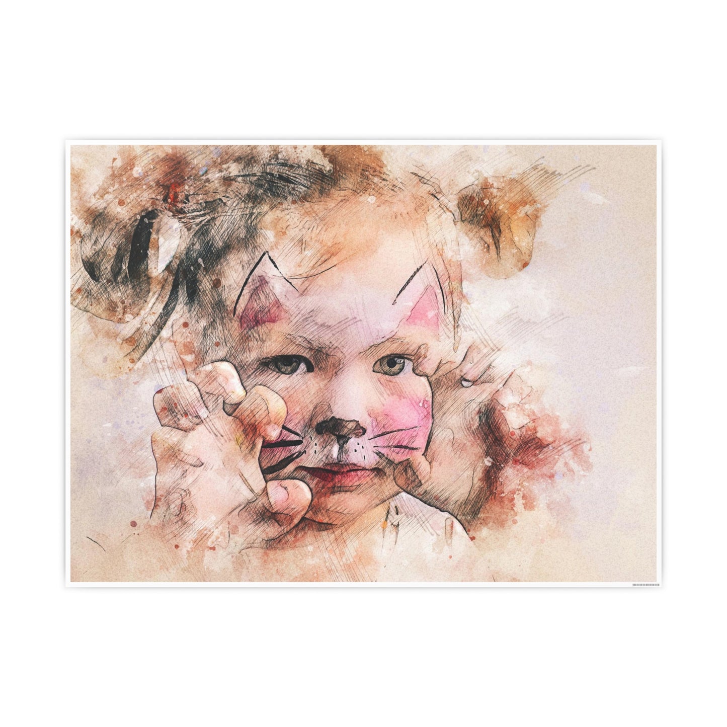 Baby Cat Girl Photo Art Paper Posters