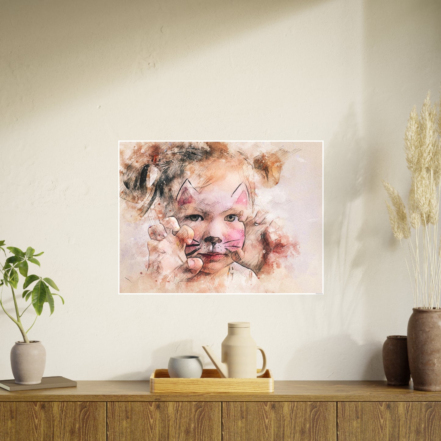 Baby Cat Girl Photo Art Paper Posters