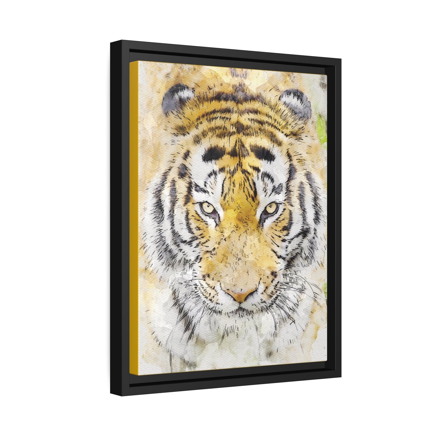 Tiger Matte Canvas, Black Frame