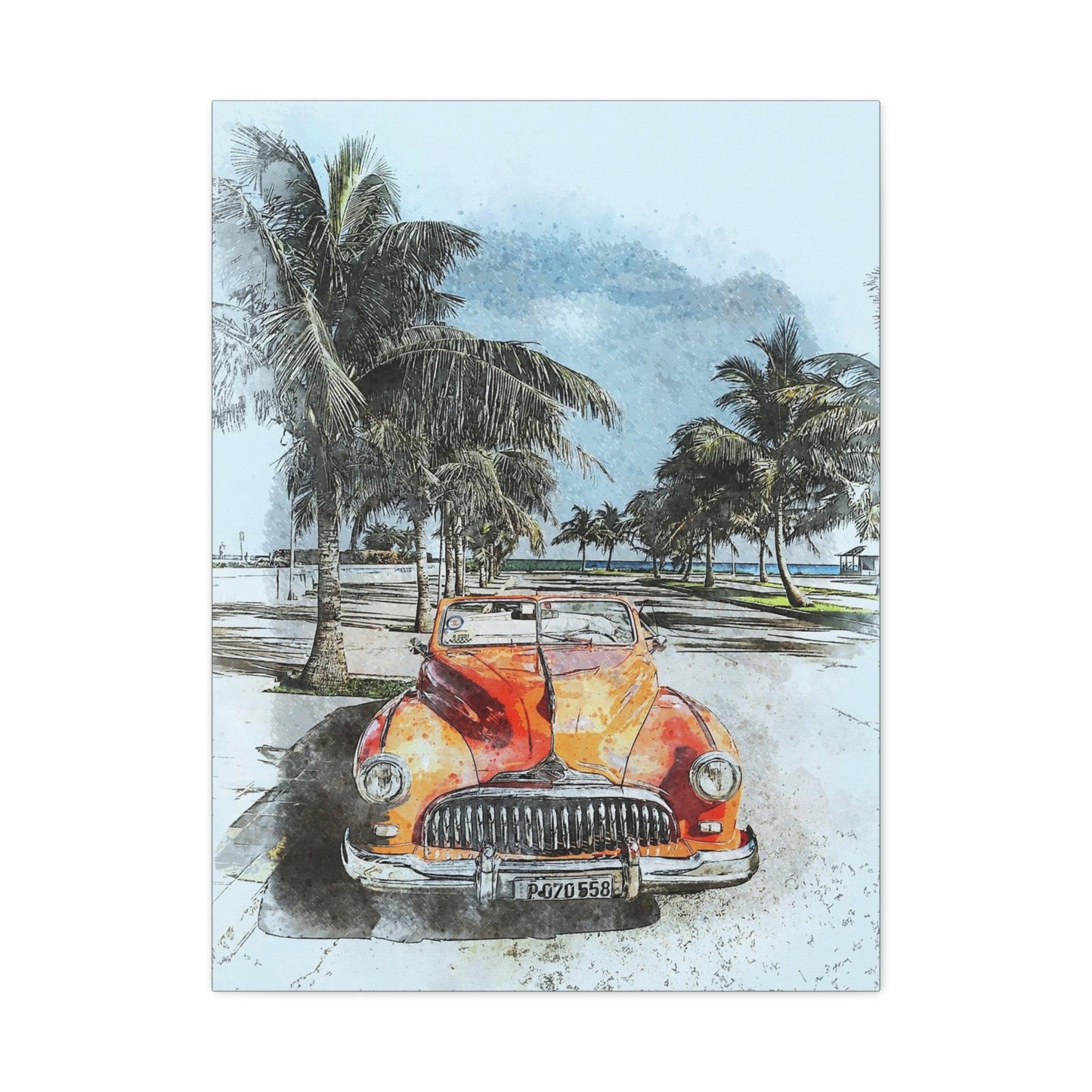 Car Matte Canvas, Stretched, 1.25"