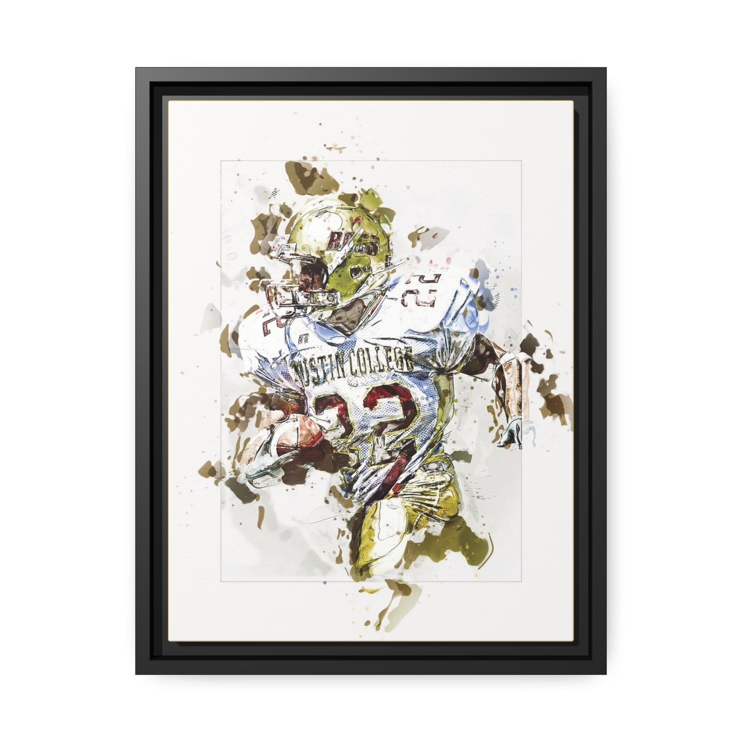 Football Matte Canvas, Black Frame