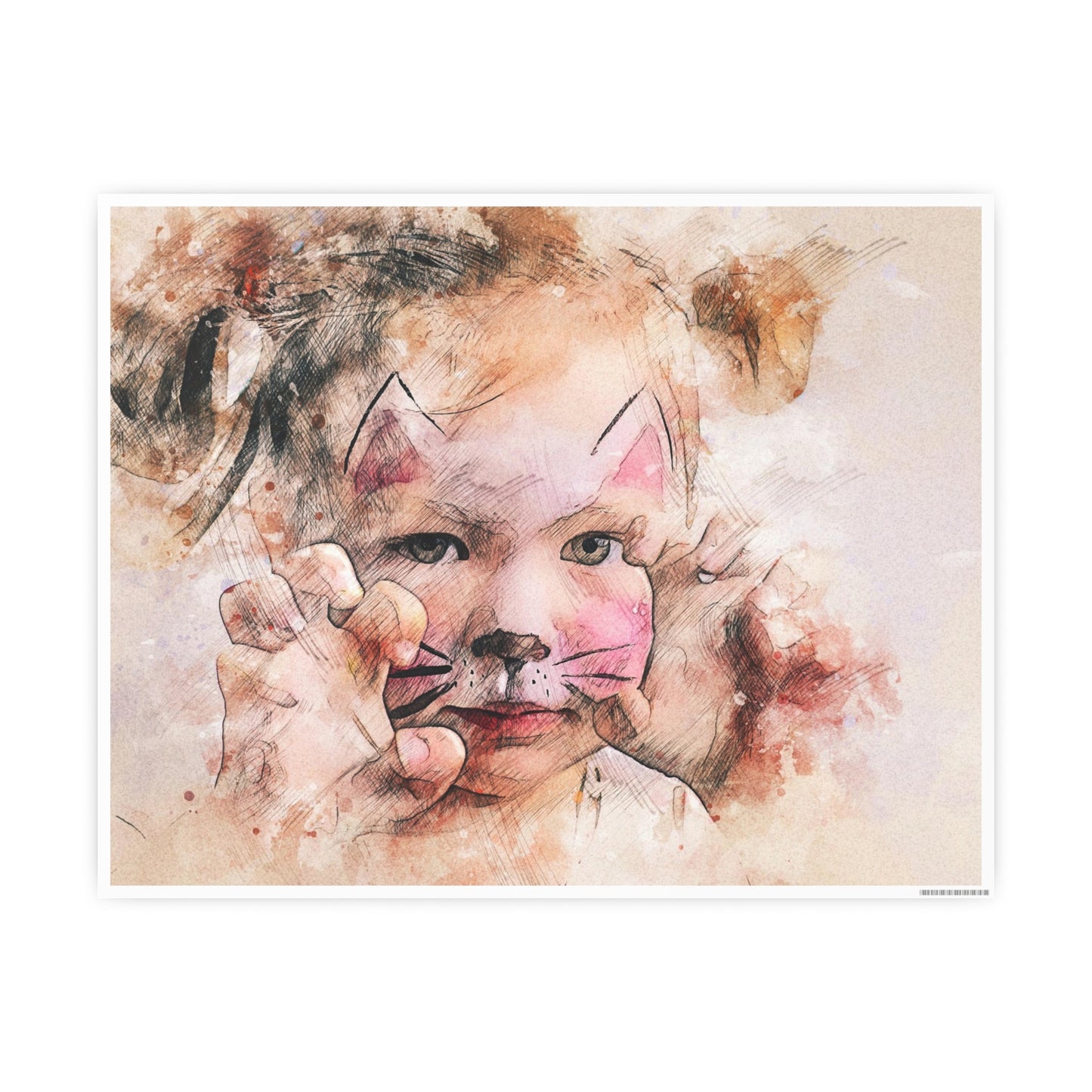Baby Cat Girl Photo Art Paper Posters
