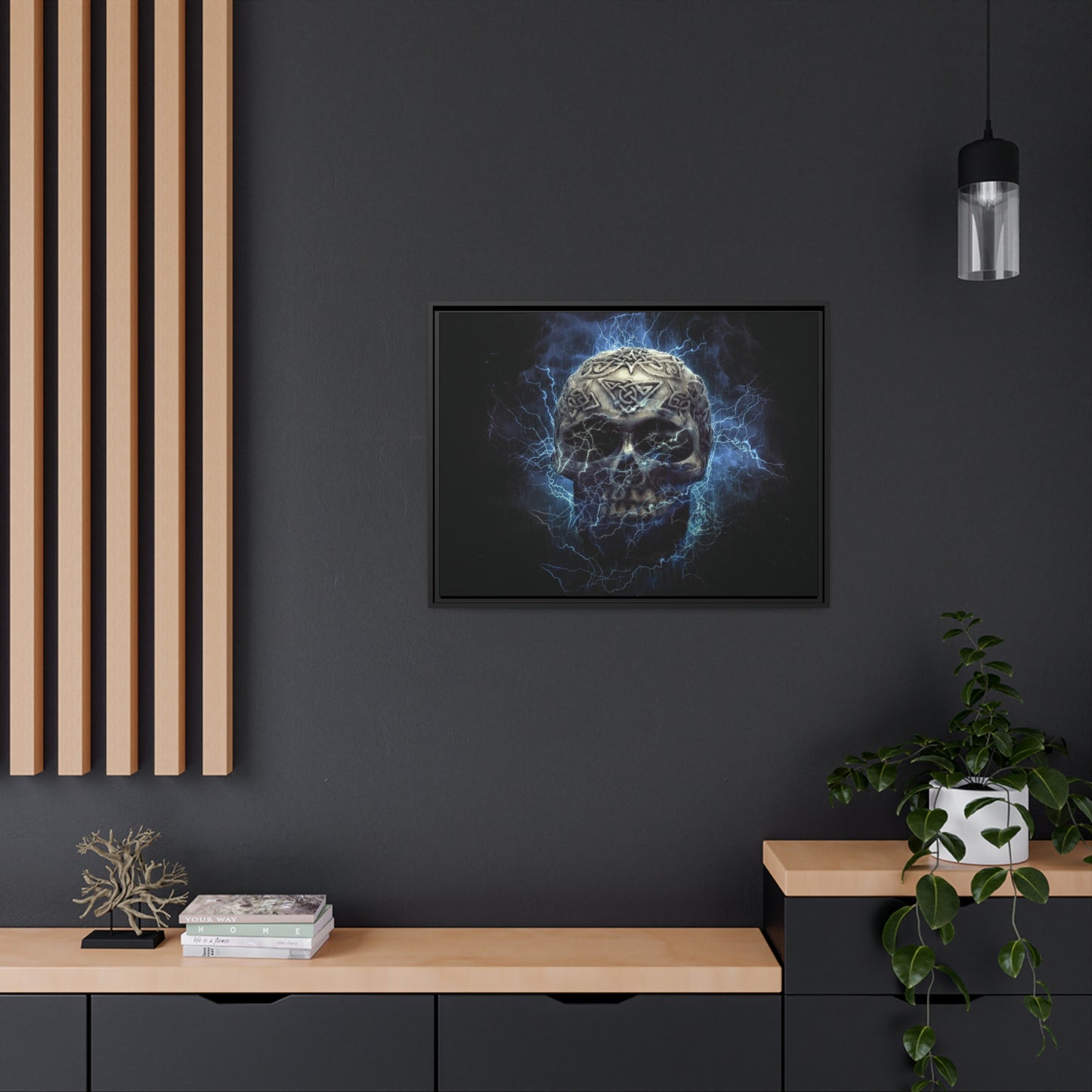 Skull Matte Canvas, Black Frame