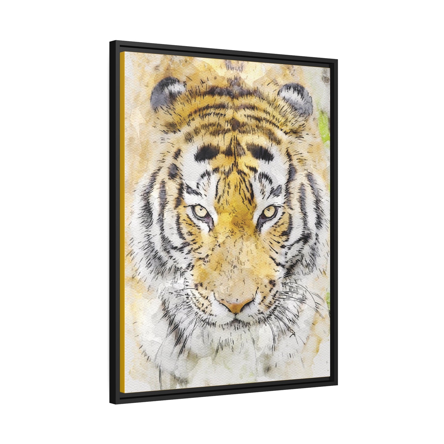 Tiger Matte Canvas, Black Frame