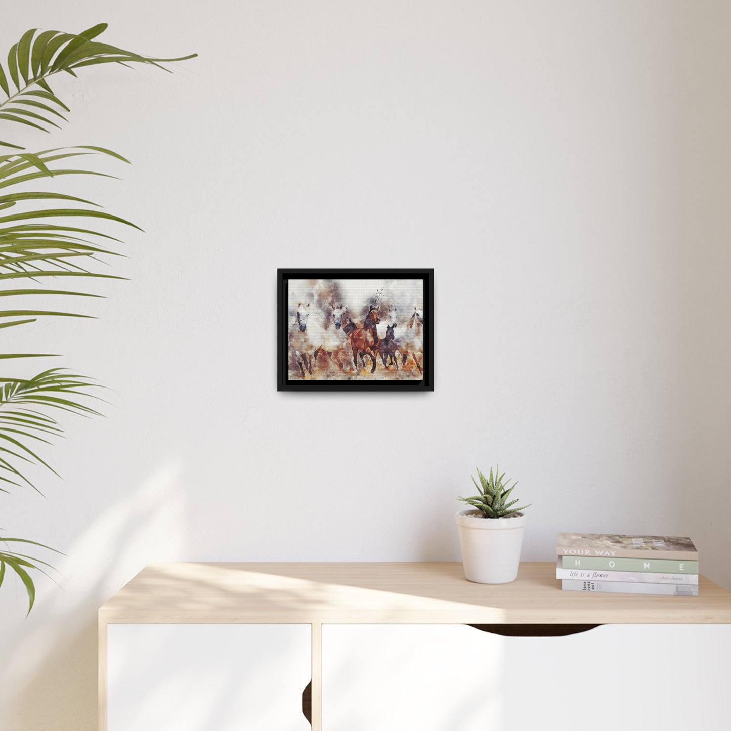 Horses Matte Canvas, Black Frame