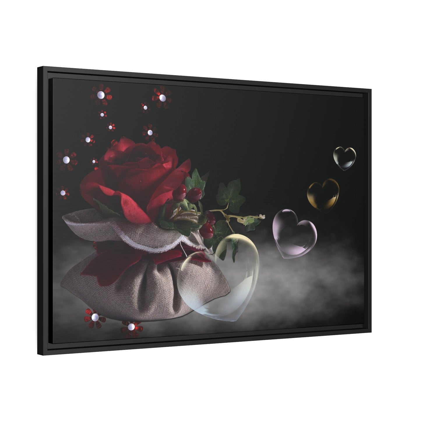 Rose Matte Canvas, Black Frame